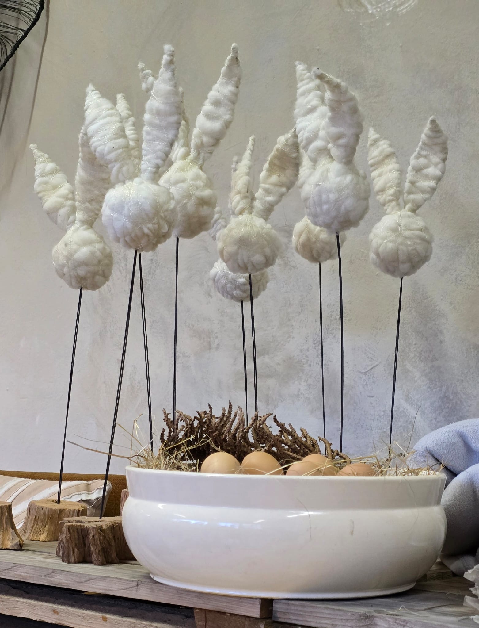 Häschen aus Lunte versch. Farben