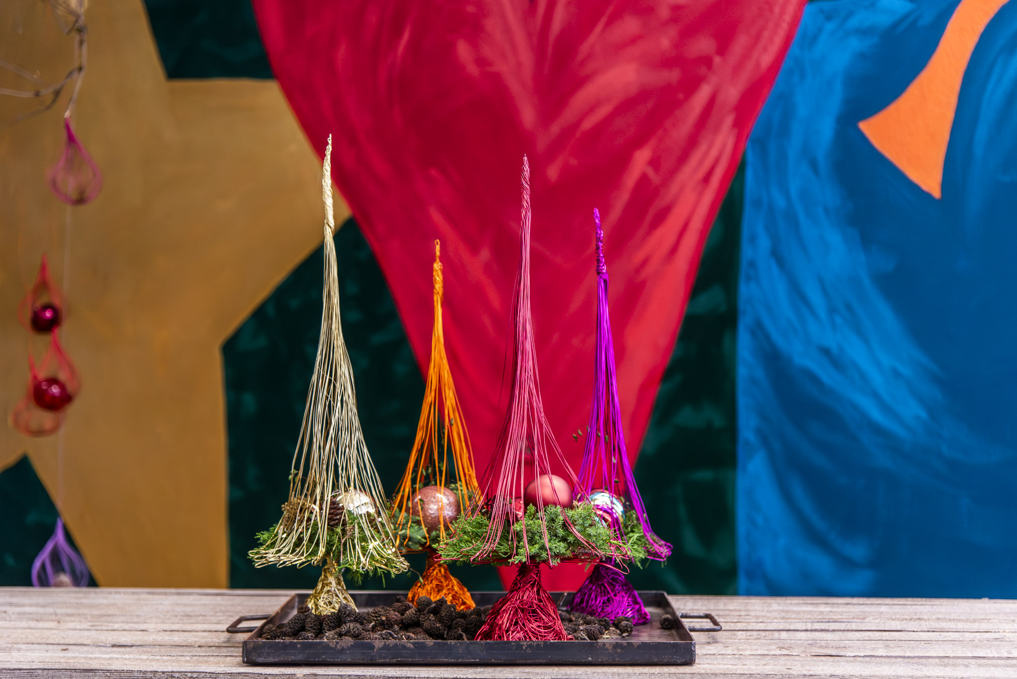 Aludrahtbäumchen verschiedene Farben – Bild 2