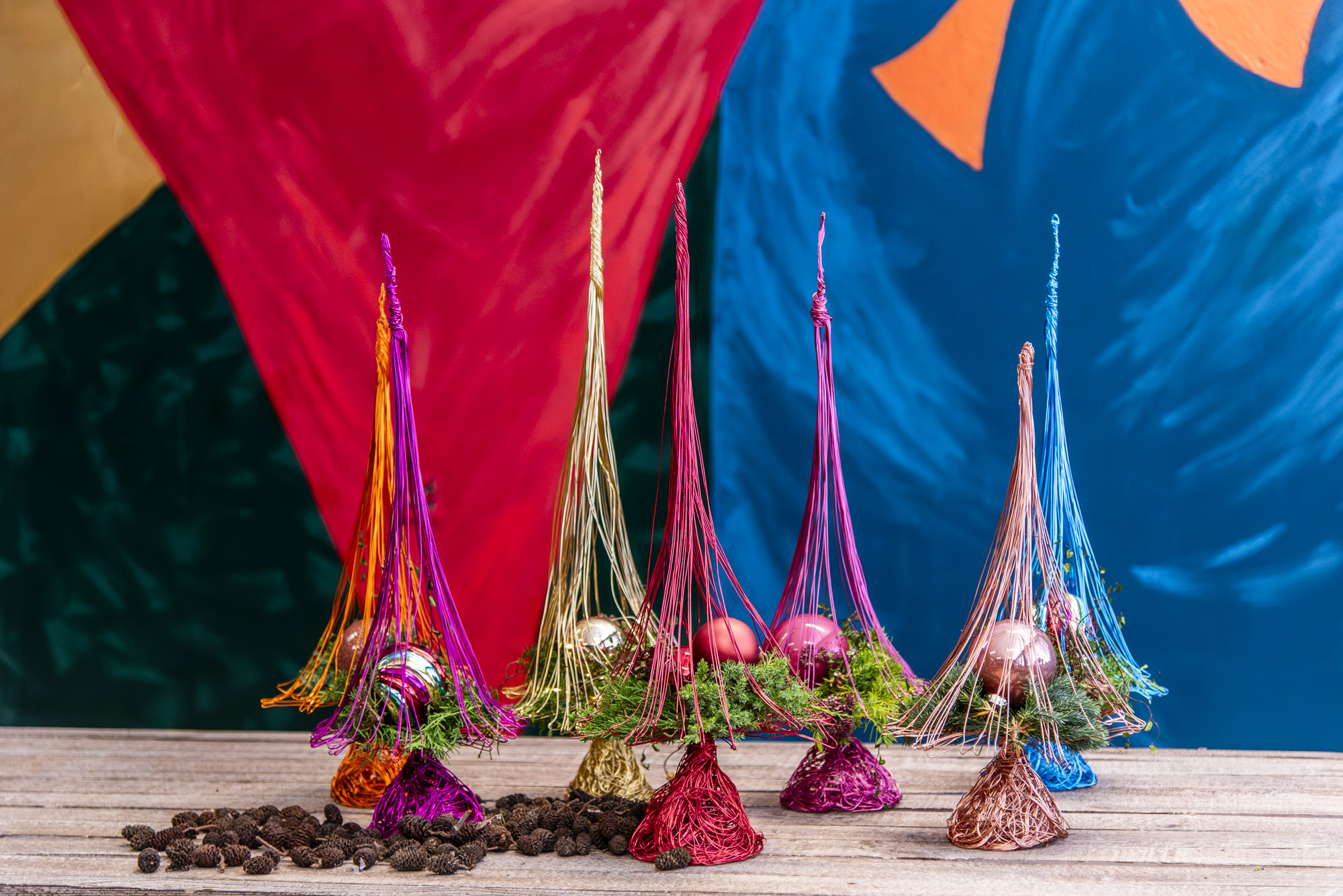 Aludrahtbäumchen verschiedene Farben